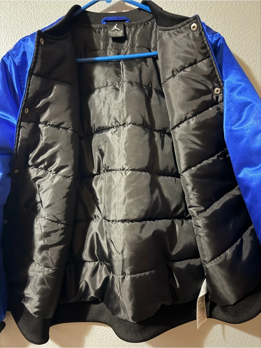 Jordan Satin Bomber Jacket - Royal Blue Size XL